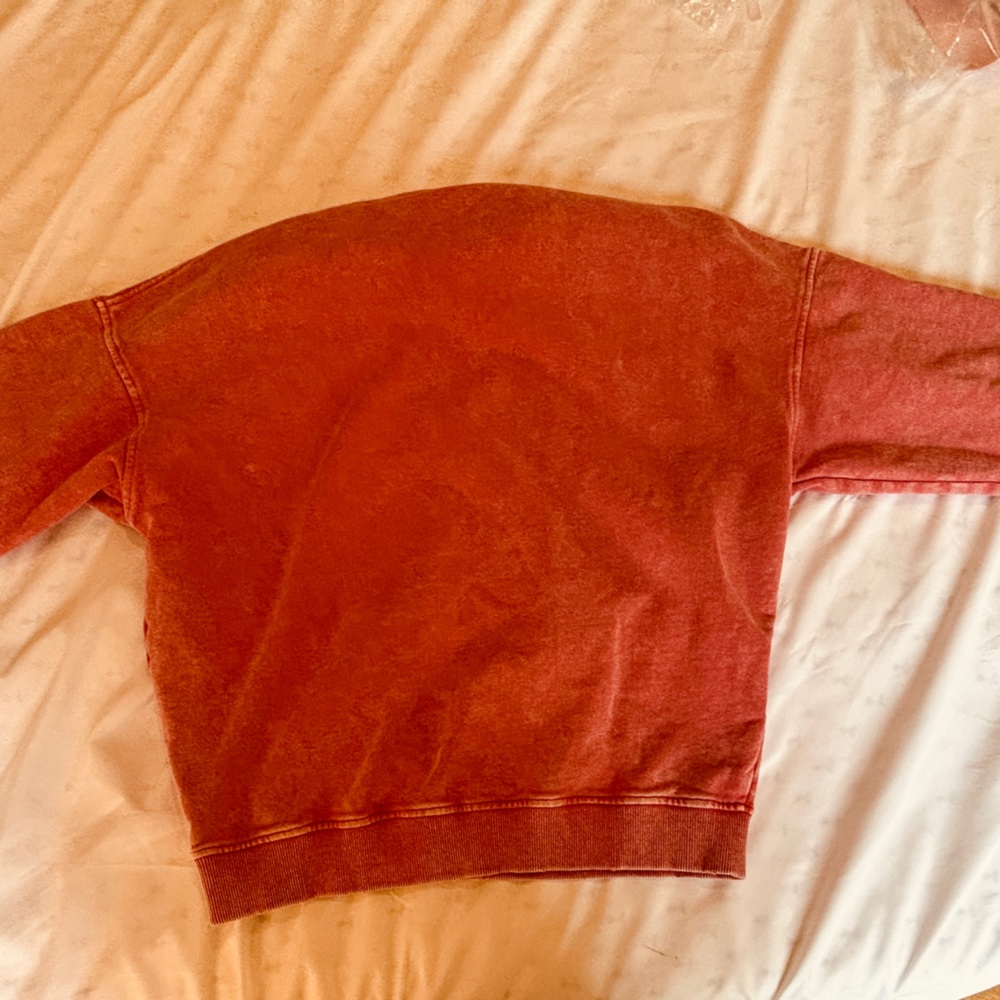 Anthropologie Falling Forward Red Sweatshirt Women’s XS Chunky College Acid Wash - Picture 7 of 9